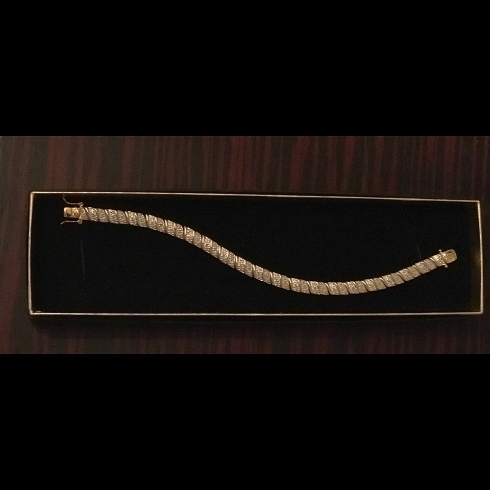 Gold and Crystal Cuban Link Bracelet